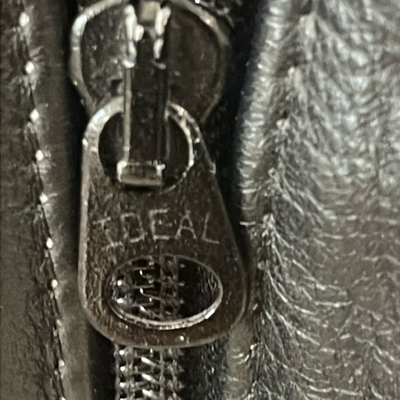 Vintage USA American Flag Black Leather Bomber Jacket Biker Motorcycle size M - Picture 12 of 17